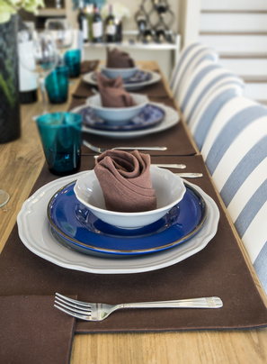 Table set with colorful Fiesta tableware